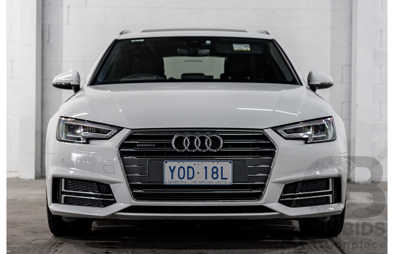 4/2017 Audi A4 2.0 TFSI Quattro Sport (AWD) F4 MY17 (B9) 4d Wagon Glacier White Pearl Turbo 2.0L