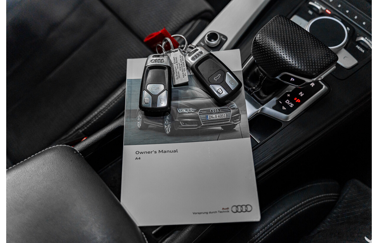 4/2017 Audi A4 2.0 TFSI Quattro Sport (AWD) F4 MY17 (B9) 4d Wagon Glacier White Pearl Turbo 2.0L