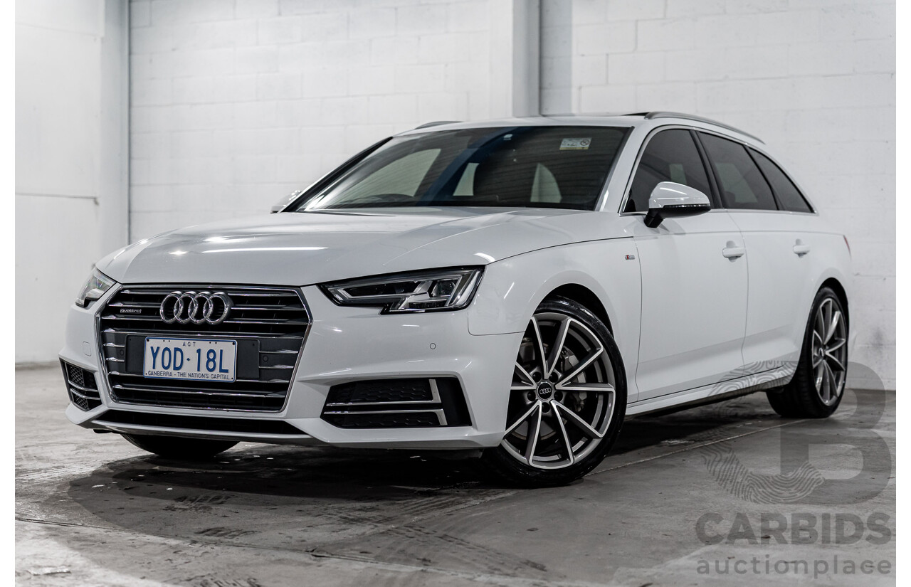 4/2017 Audi A4 2.0 TFSI Quattro Sport (AWD) F4 MY17 (B9) 4d Wagon Glacier White Pearl Turbo 2.0L