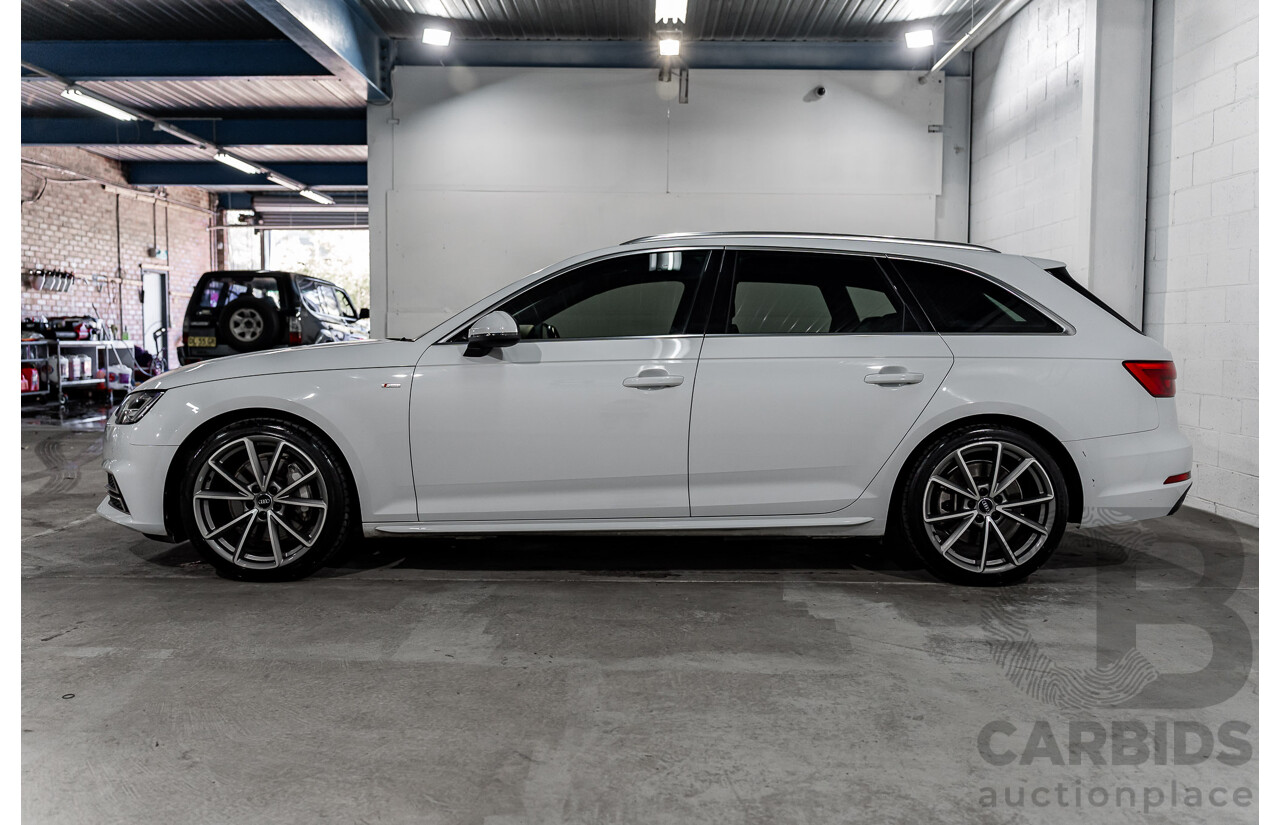 4/2017 Audi A4 2.0 TFSI Quattro Sport (AWD) F4 MY17 (B9) 4d Wagon Glacier White Pearl Turbo 2.0L