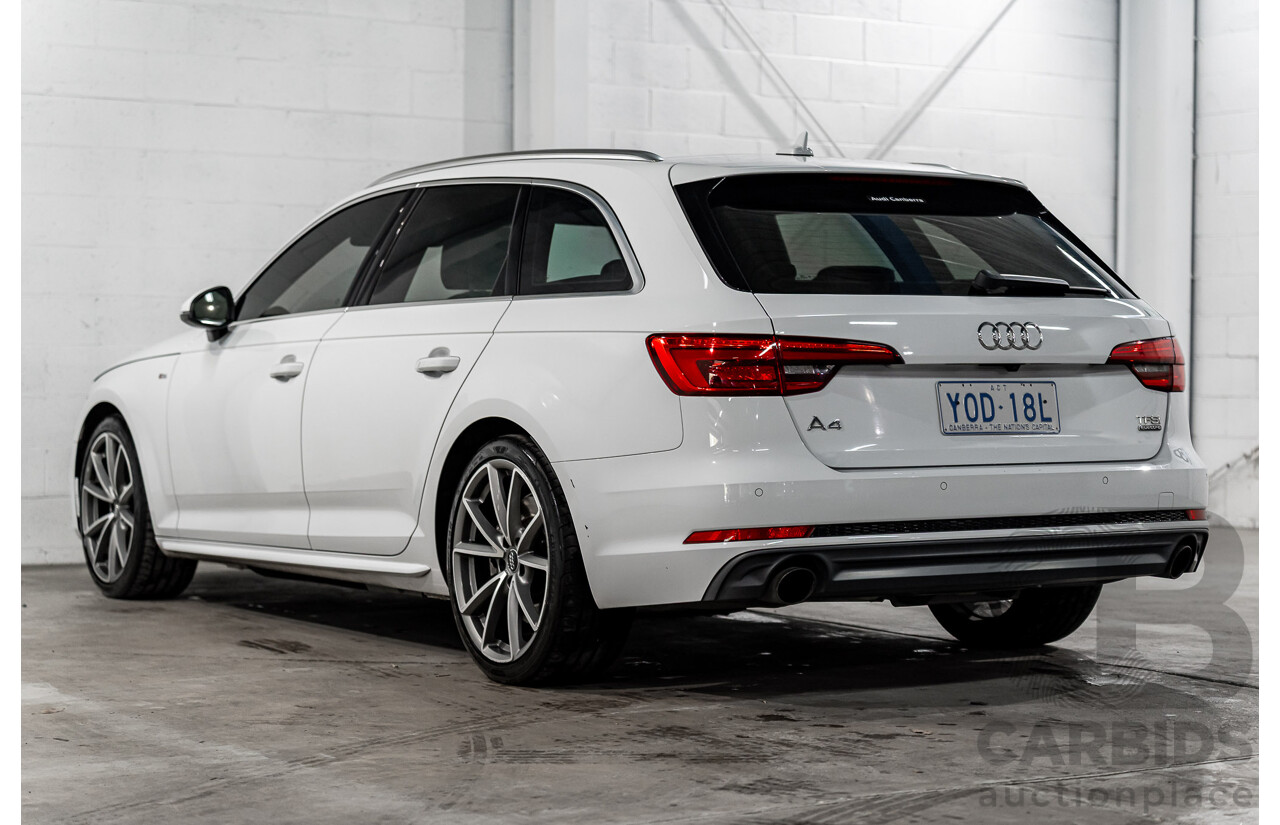 4/2017 Audi A4 2.0 TFSI Quattro Sport (AWD) F4 MY17 (B9) 4d Wagon Glacier White Pearl Turbo 2.0L