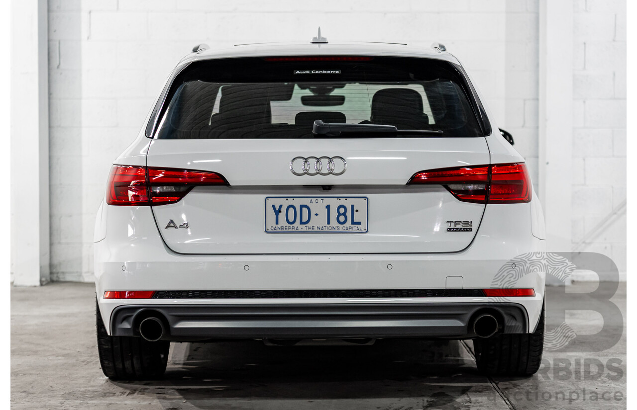 4/2017 Audi A4 2.0 TFSI Quattro Sport (AWD) F4 MY17 (B9) 4d Wagon Glacier White Pearl Turbo 2.0L