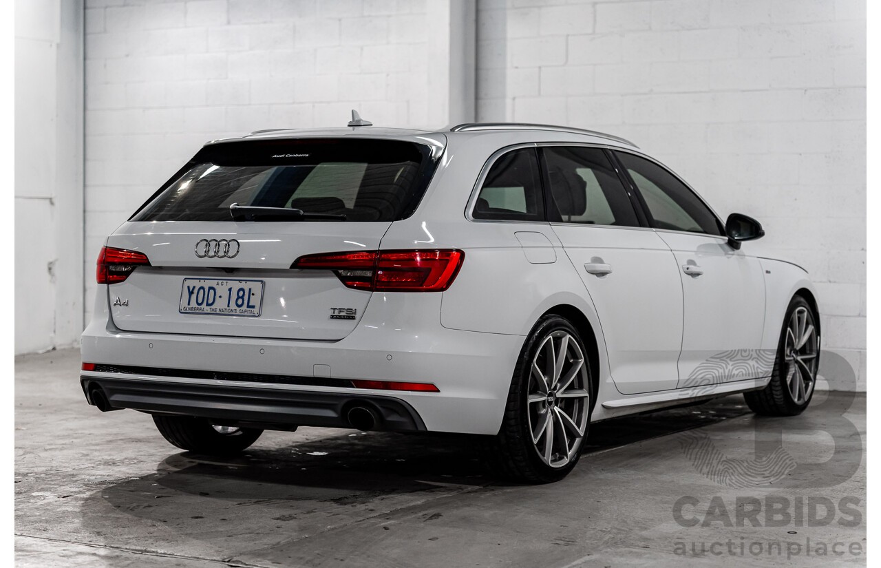4/2017 Audi A4 2.0 TFSI Quattro Sport (AWD) F4 MY17 (B9) 4d Wagon Glacier White Pearl Turbo 2.0L