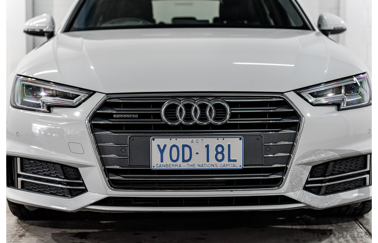 4/2017 Audi A4 2.0 TFSI Quattro Sport (AWD) F4 MY17 (B9) 4d Wagon Glacier White Pearl Turbo 2.0L