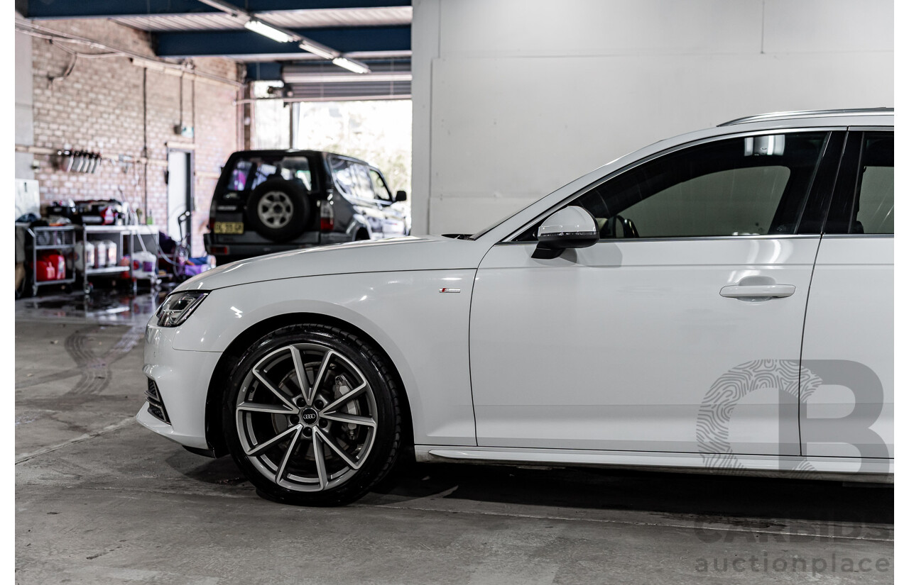 4/2017 Audi A4 2.0 TFSI Quattro Sport (AWD) F4 MY17 (B9) 4d Wagon Glacier White Pearl Turbo 2.0L