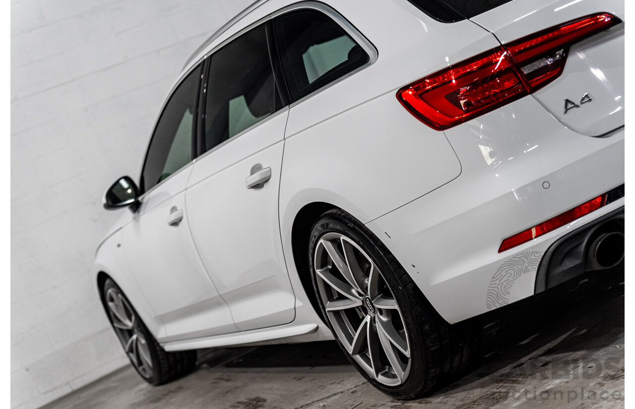 4/2017 Audi A4 2.0 TFSI Quattro Sport (AWD) F4 MY17 (B9) 4d Wagon Glacier White Pearl Turbo 2.0L