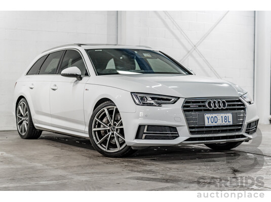 4/2017 Audi A4 2.0 TFSI Quattro Sport (AWD) F4 MY17 (B9) 4d Wagon Glacier White Pearl Turbo 2.0L
