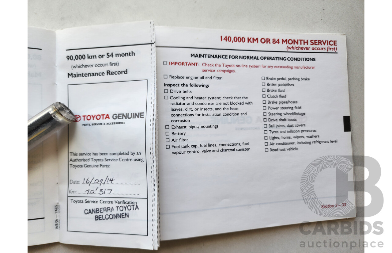 8/2006 Toyota Yaris YRX NCP91R 5d Hatchback Blue 1.5L