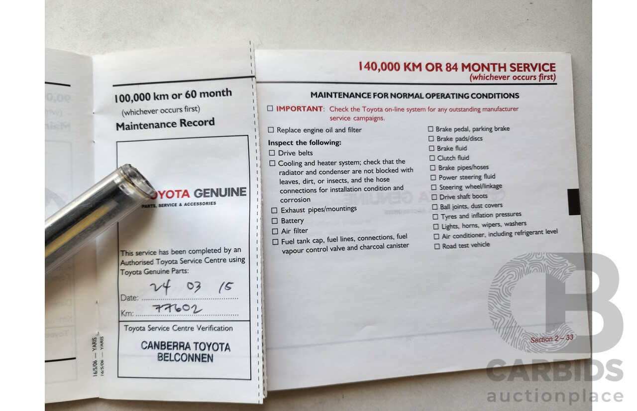 8/2006 Toyota Yaris YRX NCP91R 5d Hatchback Blue 1.5L