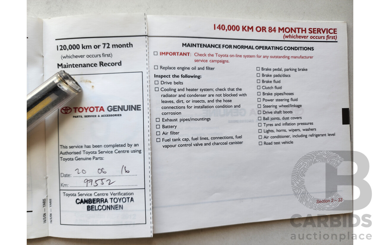 8/2006 Toyota Yaris YRX NCP91R 5d Hatchback Blue 1.5L