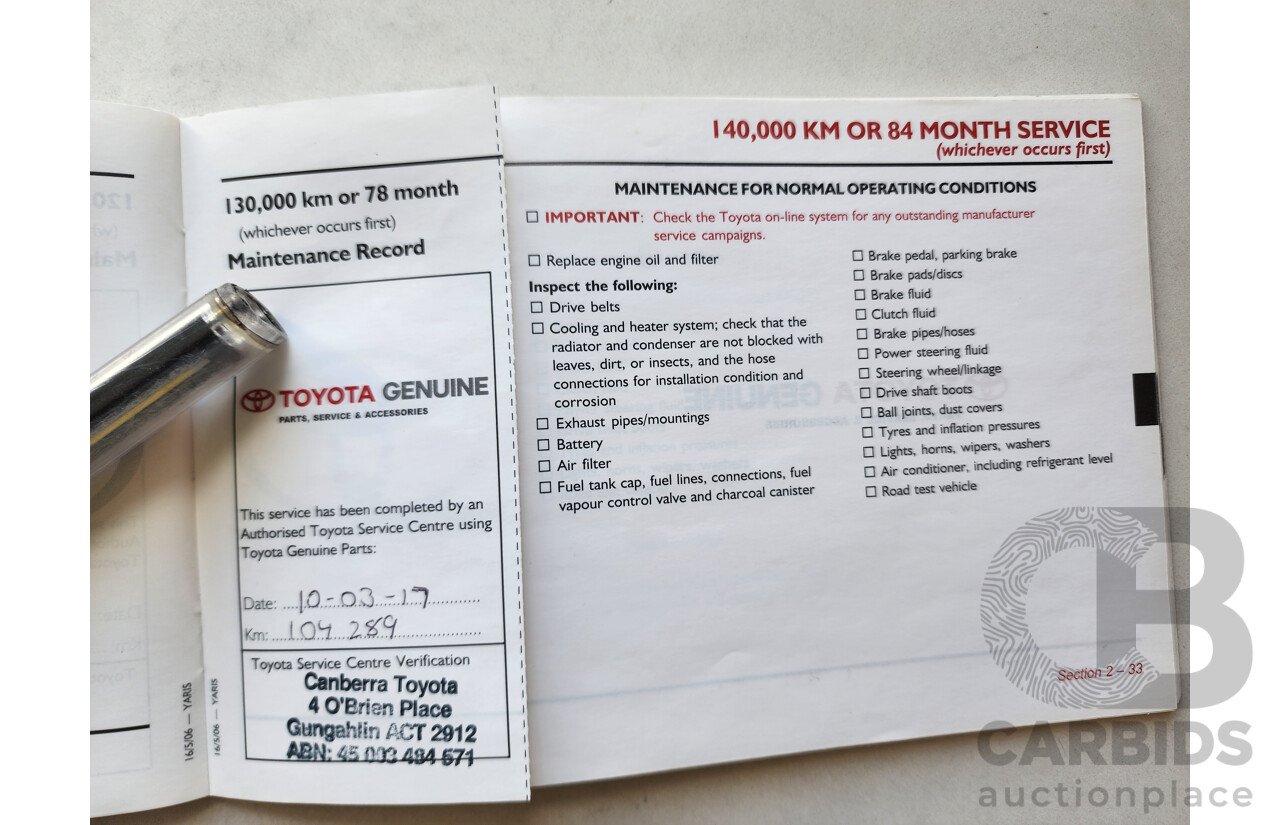 8/2006 Toyota Yaris YRX NCP91R 5d Hatchback Blue 1.5L