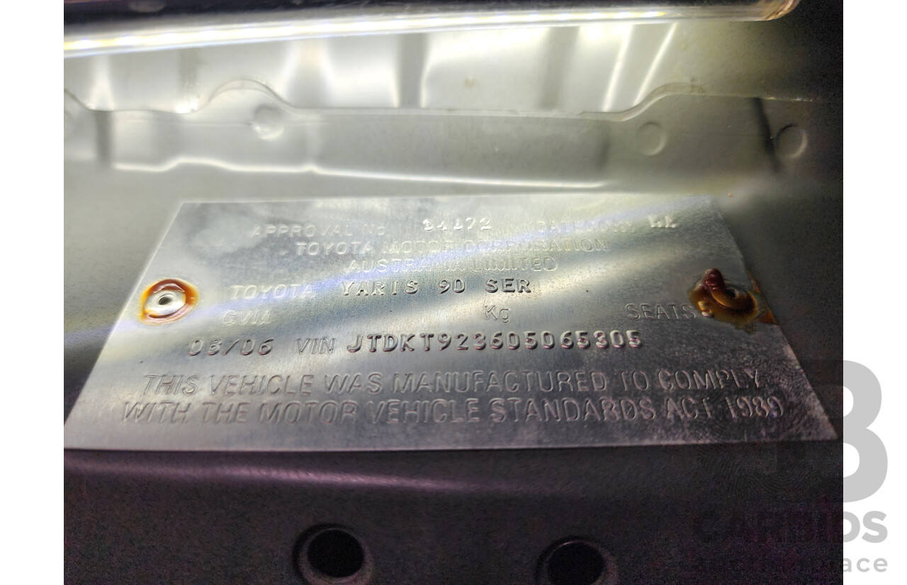 8/2006 Toyota Yaris YRX NCP91R 5d Hatchback Blue 1.5L