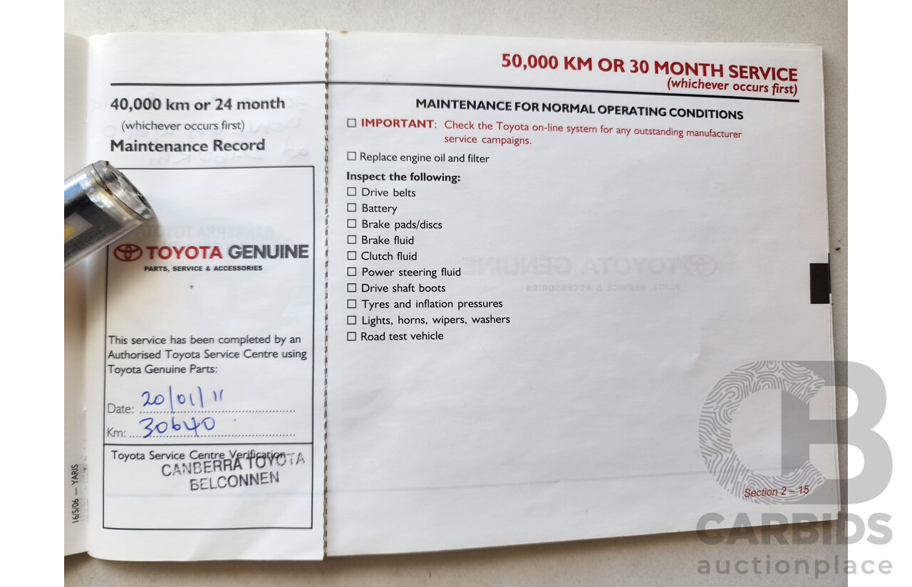 8/2006 Toyota Yaris YRX NCP91R 5d Hatchback Blue 1.5L