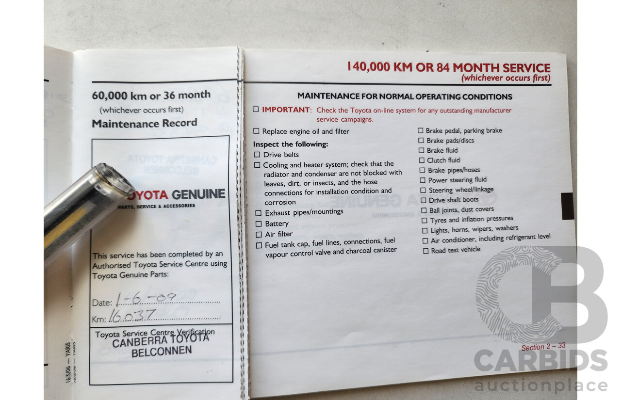 8/2006 Toyota Yaris YRX NCP91R 5d Hatchback Blue 1.5L