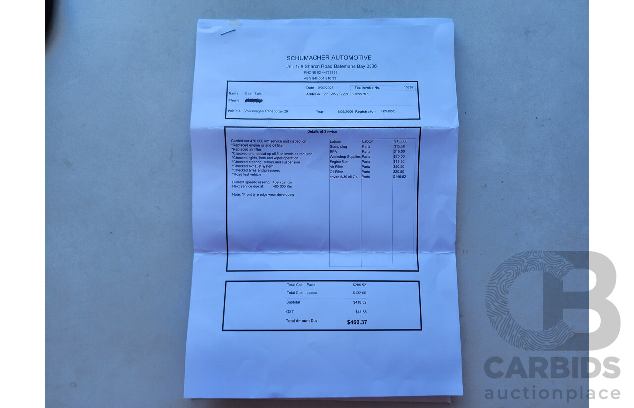 5/2006 Volkswagen Multivan Comfortline 4MTN T5 4d Van Grey 2.5L