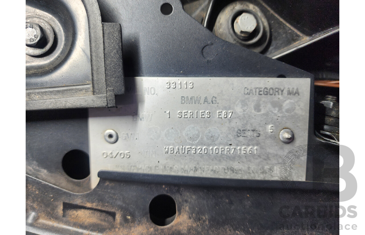 4/2005 Bmw 1 18i E87 5d Hatchback Grey 2.0L