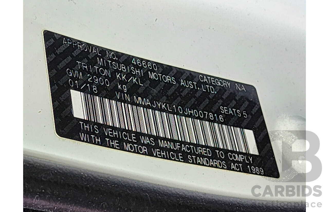 1/2018 Mitsubishi Triton GLS (4x4) MQ MY18 Dual Cab Utility White 2.4L