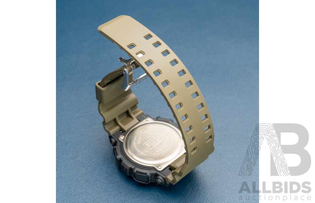 Casio G-Shock GA-100TU-1A3 – Black Dial, Olive Green Resin Band