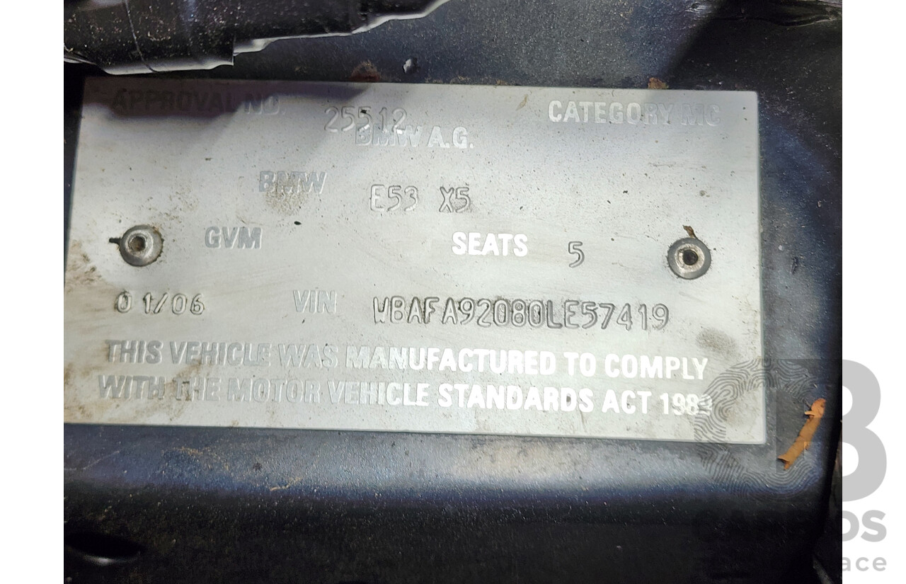 1/2006 Bmw X5 4.8is E53 4d Wagon Black 4.8L
