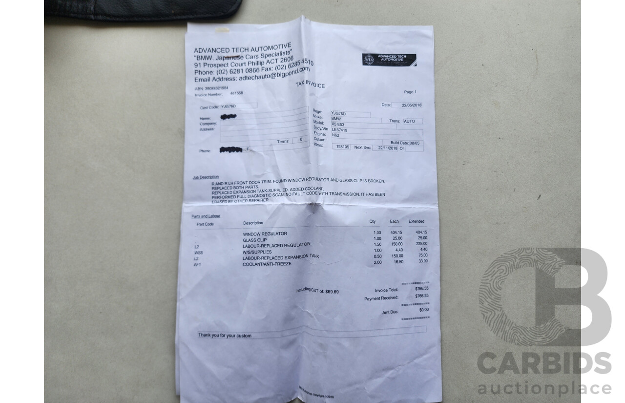 1/2006 Bmw X5 4.8is E53 4d Wagon Black 4.8L