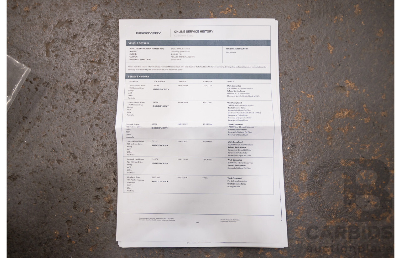 Land Rover Discovery Sport Si4 (213kW) SE (AWD) L550 MY19 4D Wagon Fuji White Turbo 2.0L