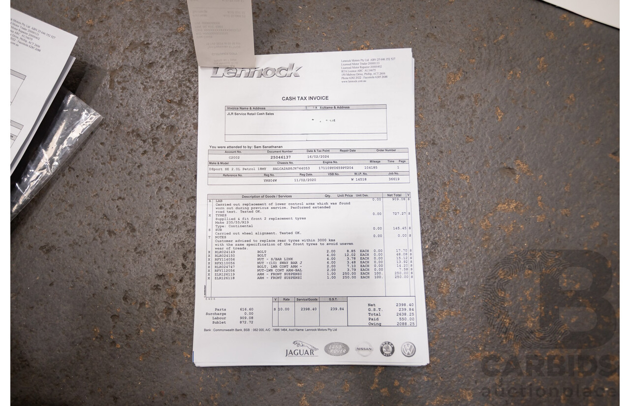 Land Rover Discovery Sport Si4 (213kW) SE (AWD) L550 MY19 4D Wagon Fuji White Turbo 2.0L