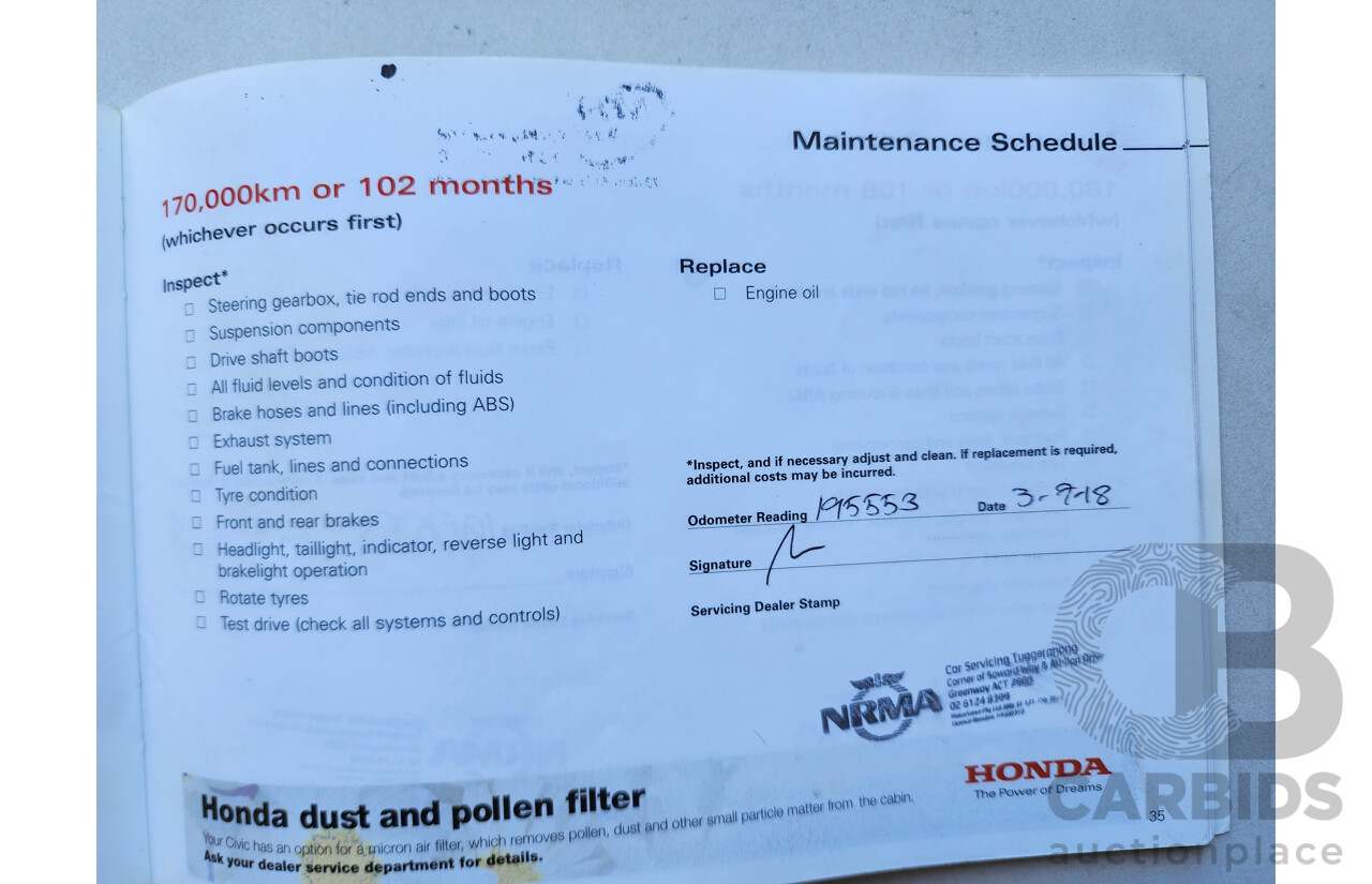 2/2006 Honda Civic VTi 40 4d Sedan Grey 1.8L