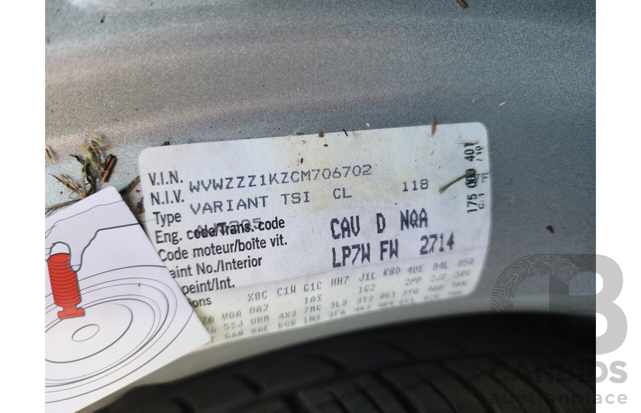 10/2013 Volkswagen Golf 118 TSI Comfortline 4d Wagon Silver 1.4L