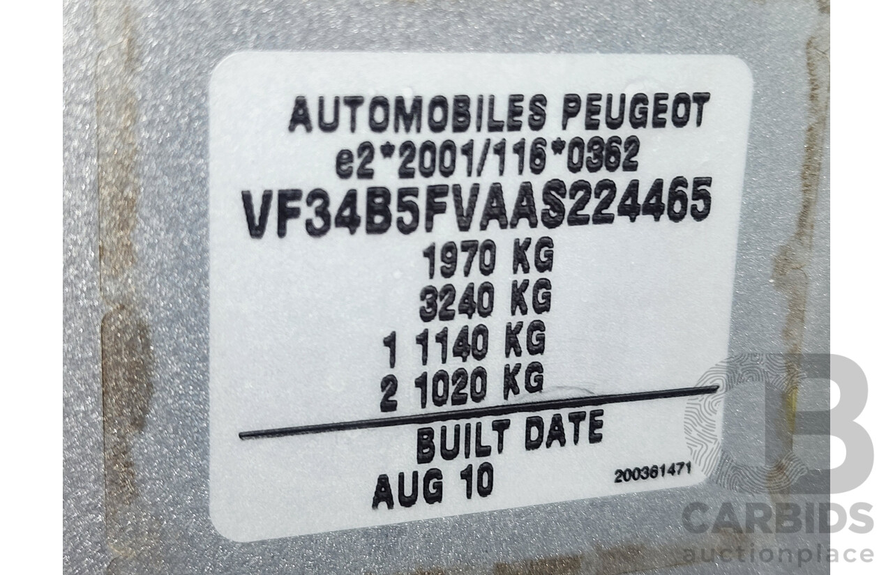 10/2011 Peugeot 308 CC  2d Cabriolet Silver 1.6L