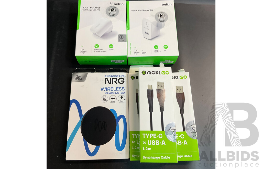 Assorted Belkin, NGR Charger and NokiGo Cables - Lot of 6