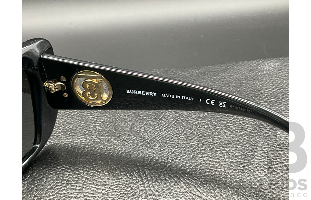 Daisy (B4344) in Black Acetate with Dark Grey Lenses Sunglasses Branded BURBERRY
