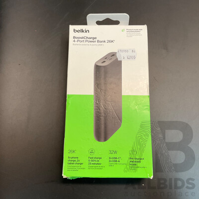 BELKIN Boostcharge 32W 4-Port Power Bank 26K
