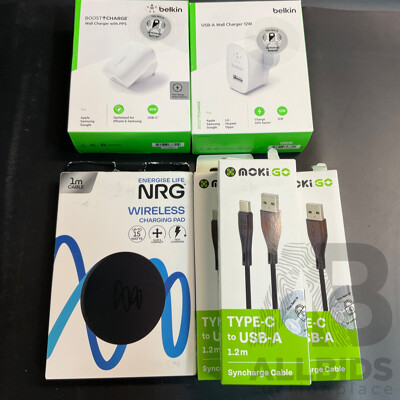Assorted Belkin, NGR Charger and NokiGo Cables  - Lot of 6