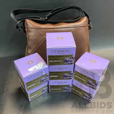 L'OReal Hyaluron Expert Cream X7 with Brown Cross Body Bag X1