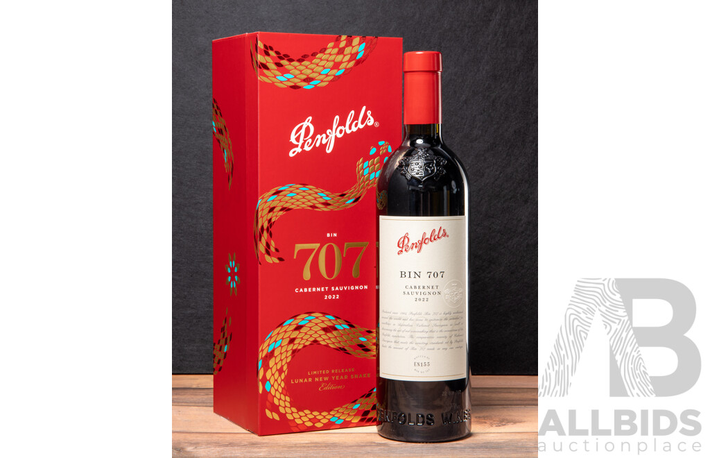 Boxed Penfolds Bin 707 Limited Release 'Lunar Year of the Snake' Cabernet Sauvignon Vintage 2022