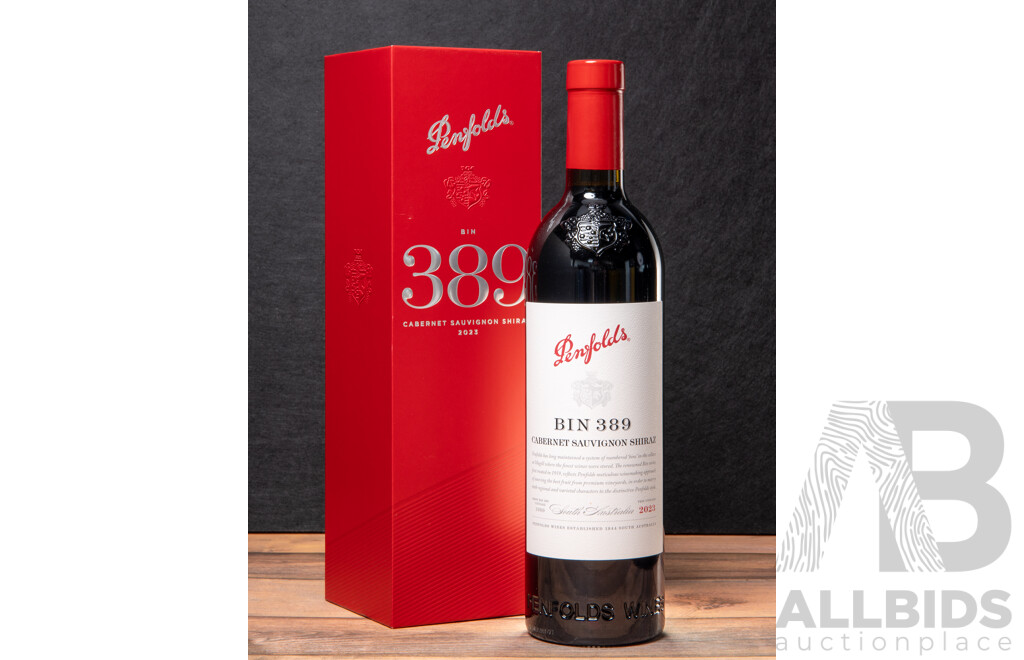 Boxed Penfolds Bin 389 Cabernet Sauvignon Shiraz Vintage 2023