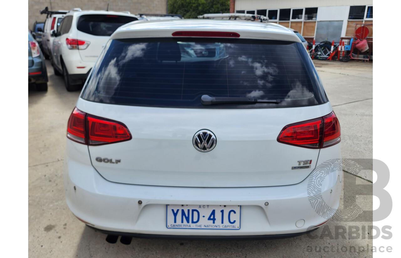 3/2014 Volkswagen Golf 90 TSI AU MY14 5d Hatchback White 1.4L