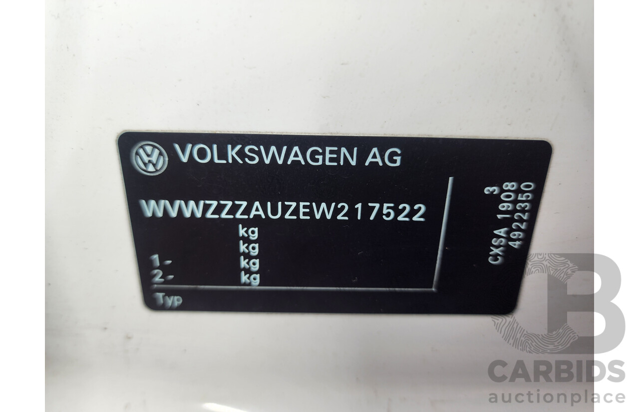 3/2014 Volkswagen Golf 90 TSI AU MY14 5d Hatchback White 1.4L