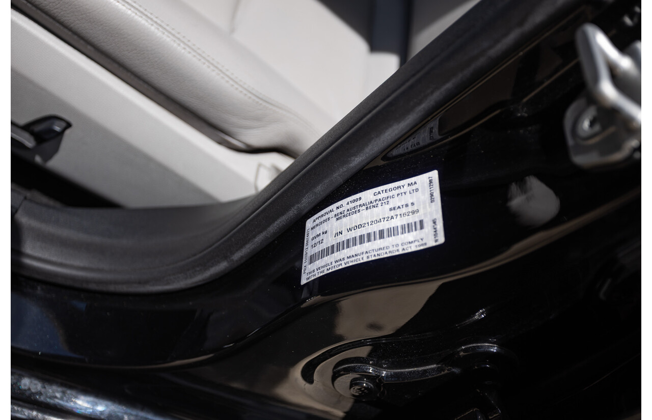 12/2012 Mercedes-Benz E250 CGI Avantgarde 212 MY12 4D Sedan Obsidian Black Turbo 1.8L